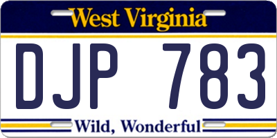 WV license plate DJP783