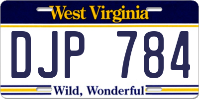 WV license plate DJP784