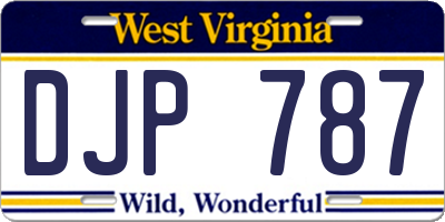 WV license plate DJP787