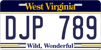 WV license plate DJP789
