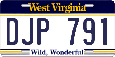 WV license plate DJP791