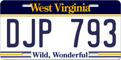 WV license plate DJP793