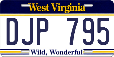 WV license plate DJP795