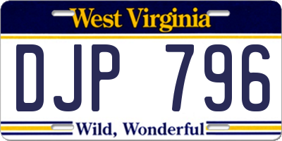 WV license plate DJP796