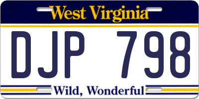 WV license plate DJP798