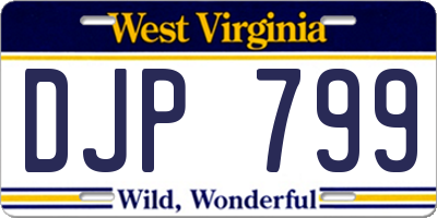 WV license plate DJP799