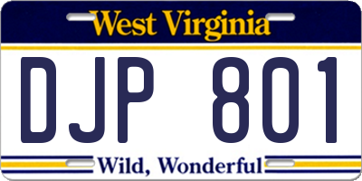 WV license plate DJP801
