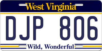 WV license plate DJP806