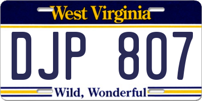 WV license plate DJP807