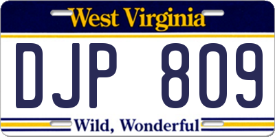 WV license plate DJP809