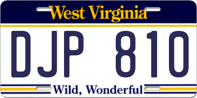 WV license plate DJP810