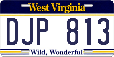WV license plate DJP813