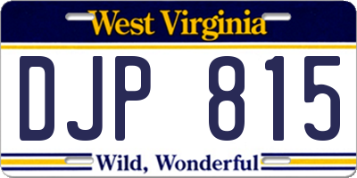 WV license plate DJP815