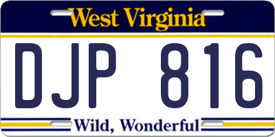 WV license plate DJP816