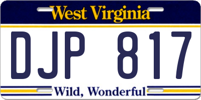 WV license plate DJP817