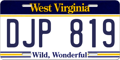WV license plate DJP819