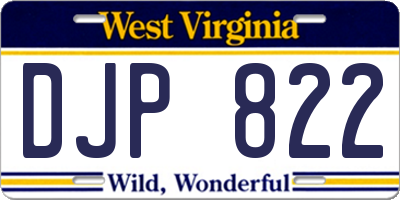 WV license plate DJP822