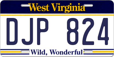 WV license plate DJP824