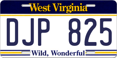 WV license plate DJP825