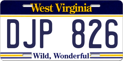 WV license plate DJP826