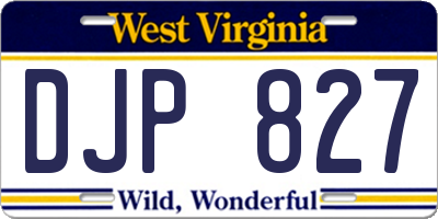 WV license plate DJP827