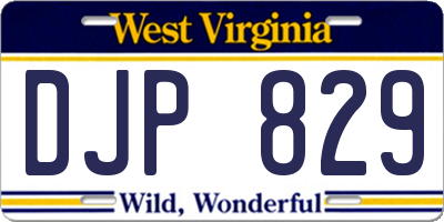 WV license plate DJP829