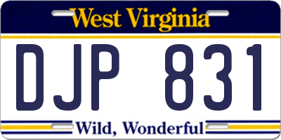 WV license plate DJP831