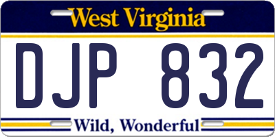 WV license plate DJP832