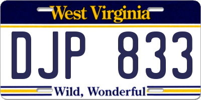 WV license plate DJP833