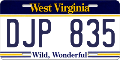 WV license plate DJP835