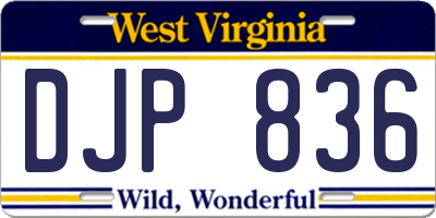 WV license plate DJP836
