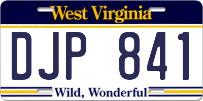 WV license plate DJP841