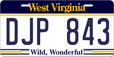 WV license plate DJP843