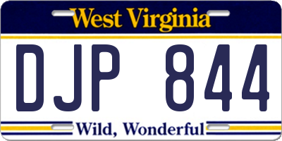 WV license plate DJP844