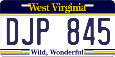 WV license plate DJP845