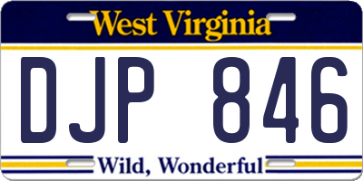 WV license plate DJP846