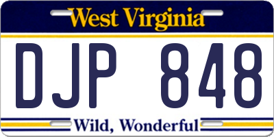 WV license plate DJP848