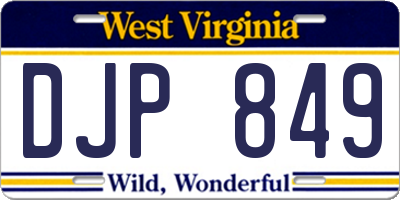 WV license plate DJP849