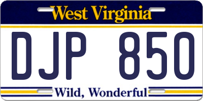 WV license plate DJP850