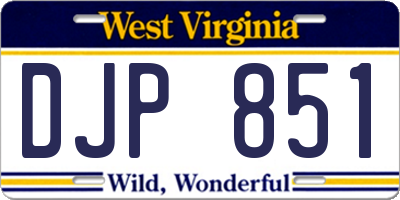 WV license plate DJP851