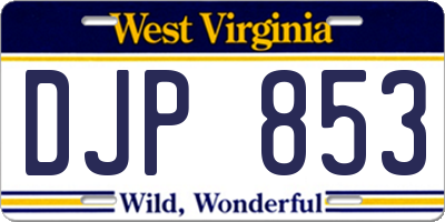 WV license plate DJP853