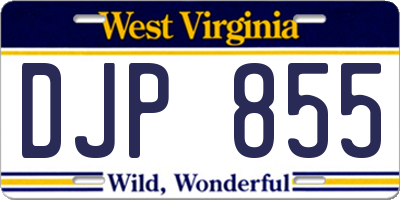 WV license plate DJP855