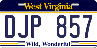 WV license plate DJP857