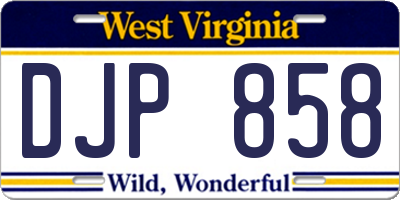WV license plate DJP858