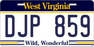 WV license plate DJP859
