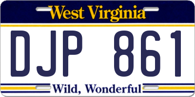 WV license plate DJP861