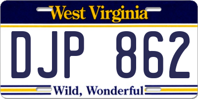 WV license plate DJP862