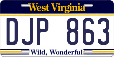 WV license plate DJP863