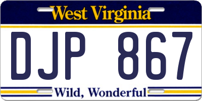 WV license plate DJP867