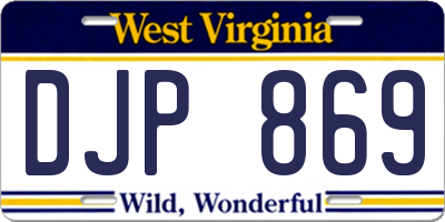 WV license plate DJP869